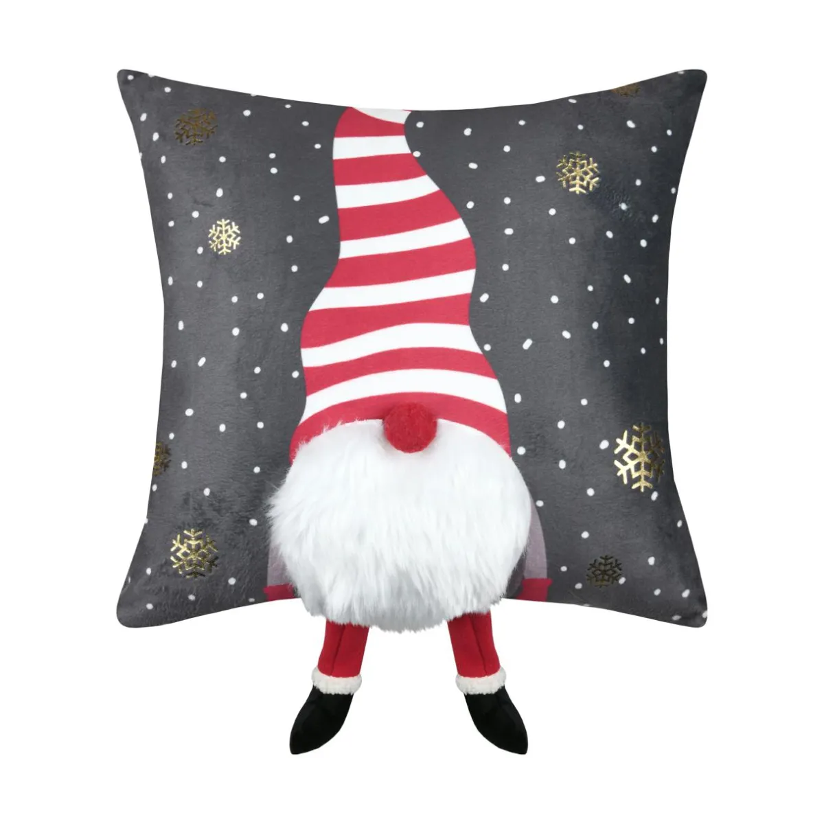 STOF Coussin de Noël carré velours (40 x 40 cm) Edgard lutin Gris Sale