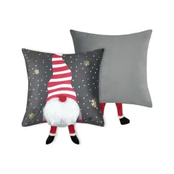 STOF Coussin de Noël carré velours (40 x 40 cm) Edgard lutin Gris Sale