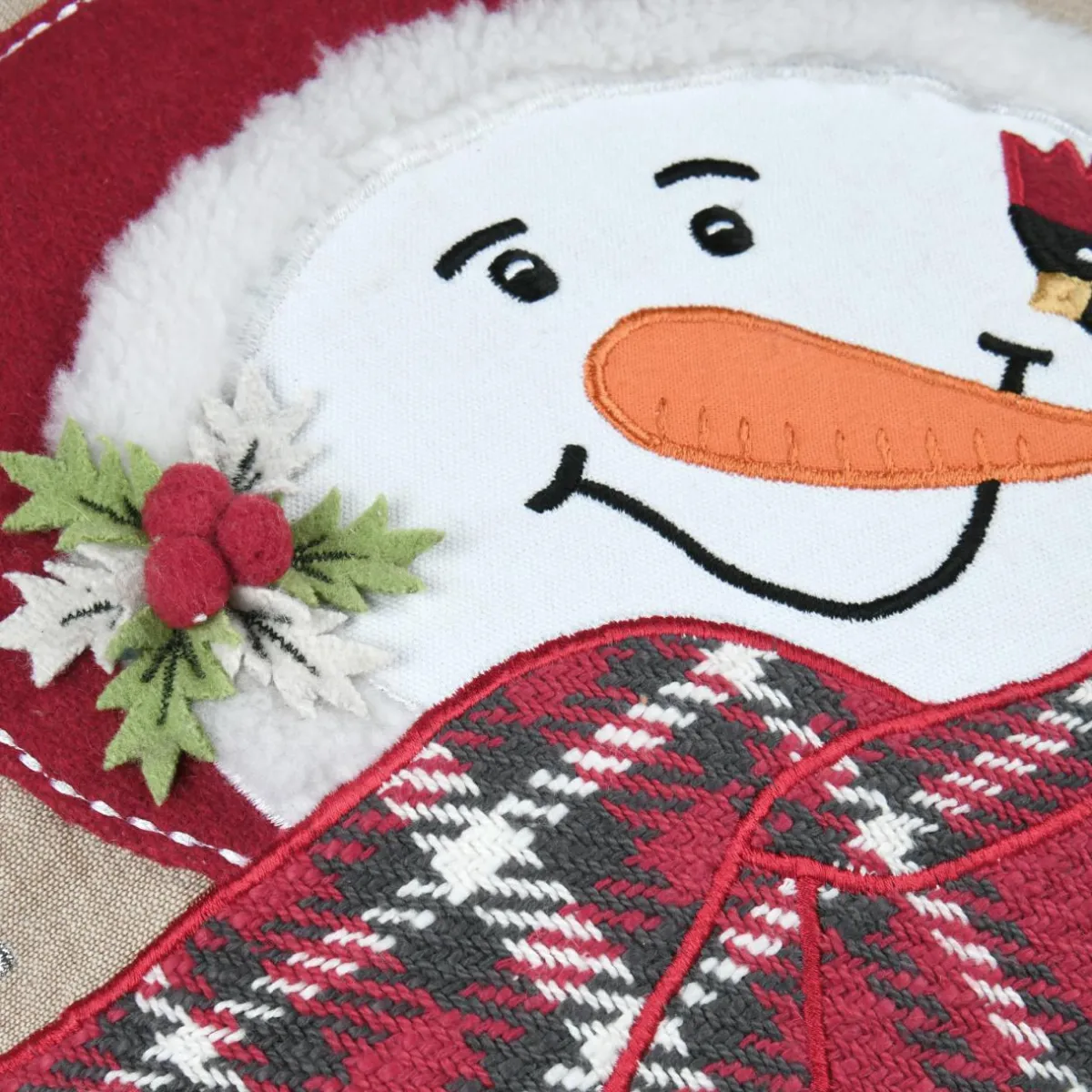 STOF Coussin de Noël coton et laine (45 x 45 cm) Winty Rouge Best