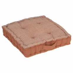 ATMOSPHERA Coussin de sol carré coton (40 x 40 cm) Otto Terracotta Hot