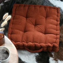 STOF Coussin de sol carré velours (45 x 45 cm) Dandy Terracotta Outlet