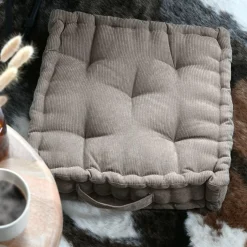 STOF Coussin de sol carré velours (45 x 45 cm) Dandy Taupe Clearance