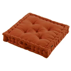 EMINZA Coussin de sol coton (60 x 60 cm) Pixel Terracotta