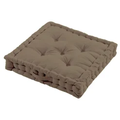 EMINZA Coussin de sol coton (60 x 60 cm) Pixel Taupe Best