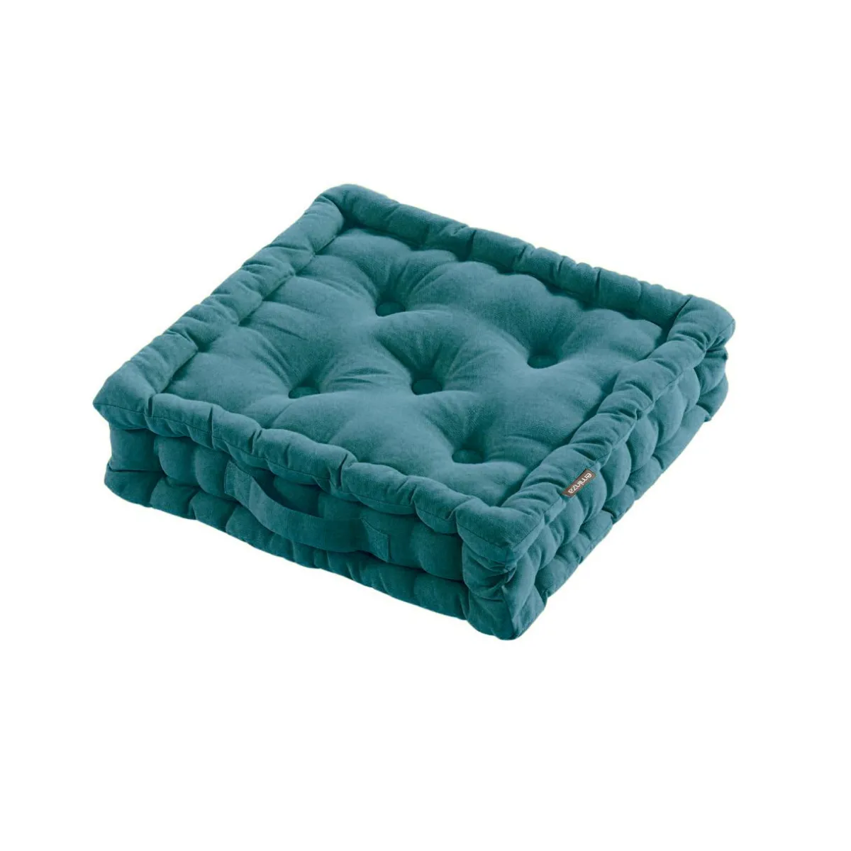 EMINZA Coussin de sol coton (40 x 40 cm) Pixel Bleu canard Online