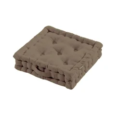 EMINZA Coussin de sol coton (40 x 40 cm) Pixel Taupe Best