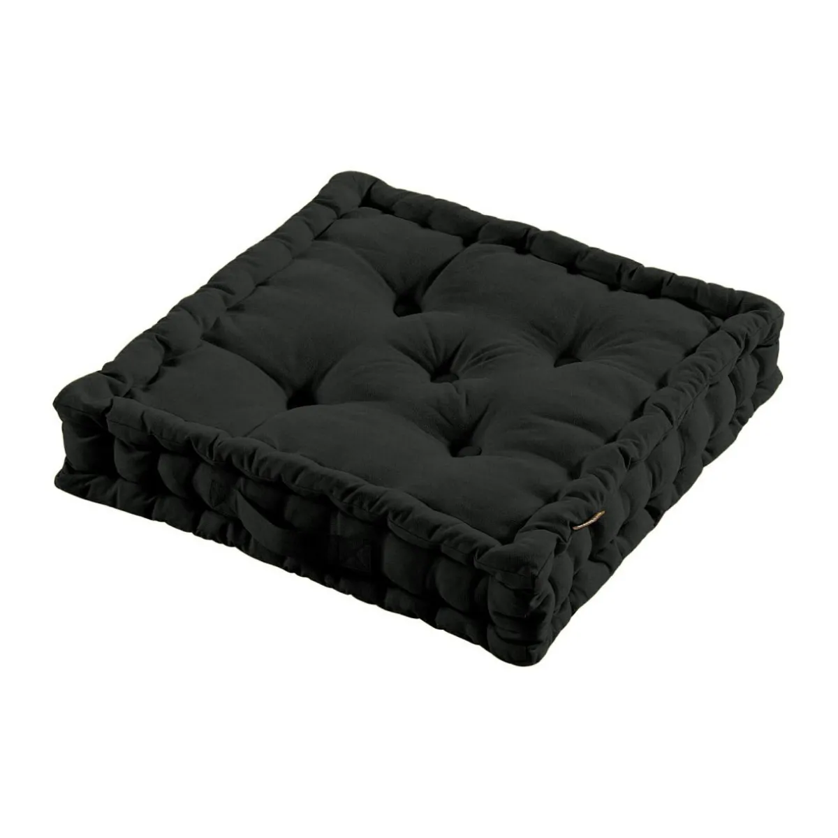EMINZA Coussin de sol coton (50 x 50 cm) Pixel Noir New