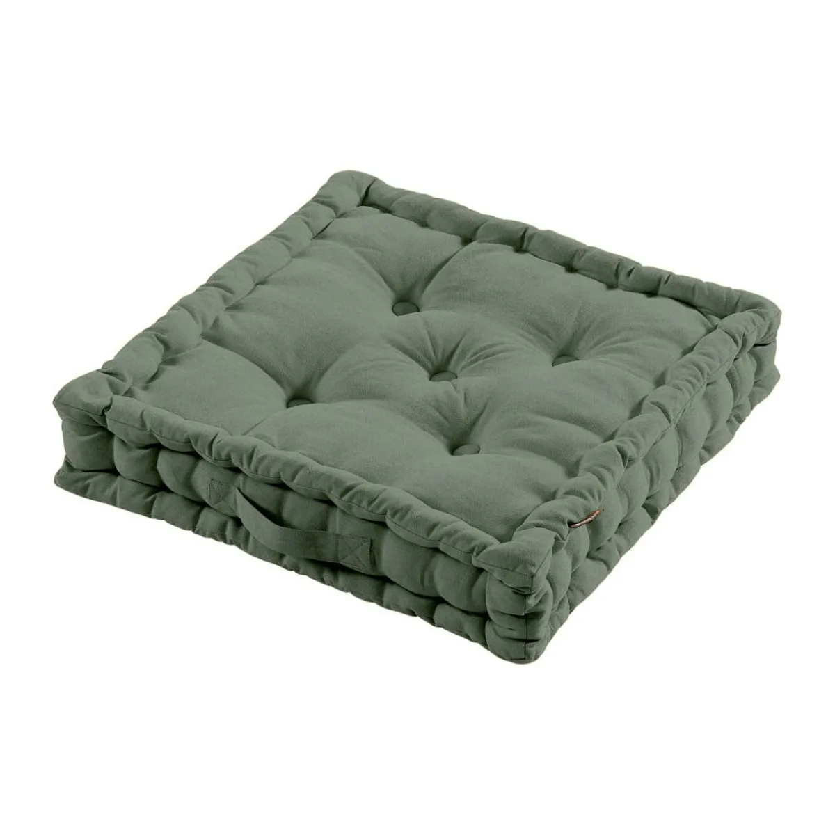 EMINZA Coussin de sol coton (50 x 50 cm) Pixel Vert kaki Outlet