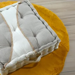 STOF Coussin de sol coton (45 x 45 cm) Blokken Gris