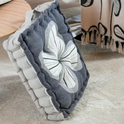 STOF Coussin de sol coton (45 x 45 cm) Tilda ardoise Gris New