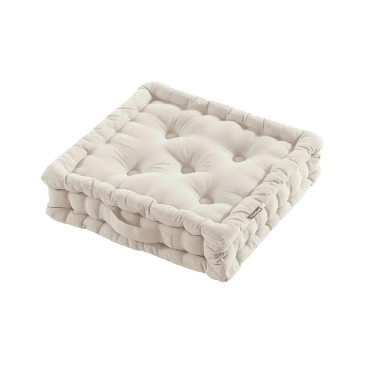 EMINZA Coussin de sol coton (40 x 40 cm) Pixel Beige New