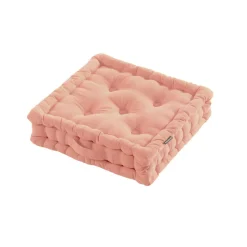 EMINZA Coussin de sol coton (40 x 40 cm) Pixel Rose Pêche Sale