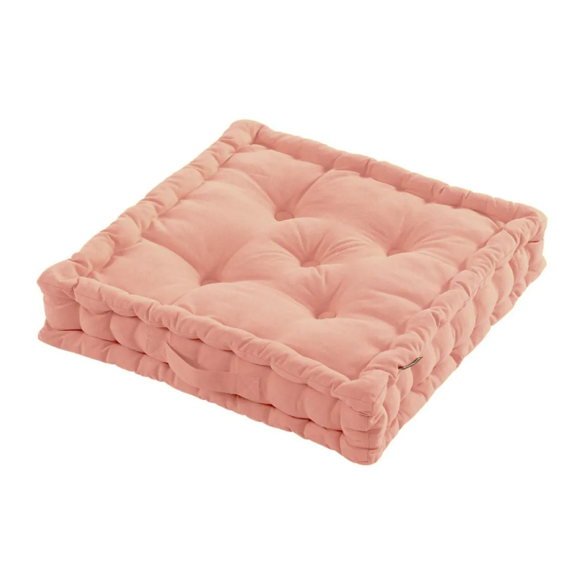 EMINZA Coussin de sol coton (50 x 50 cm) Pixel Rose Pêche Sale