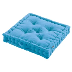 EMINZA Coussin de sol coton (60 x 60 cm) Pixel Bleu turquoise Outlet
