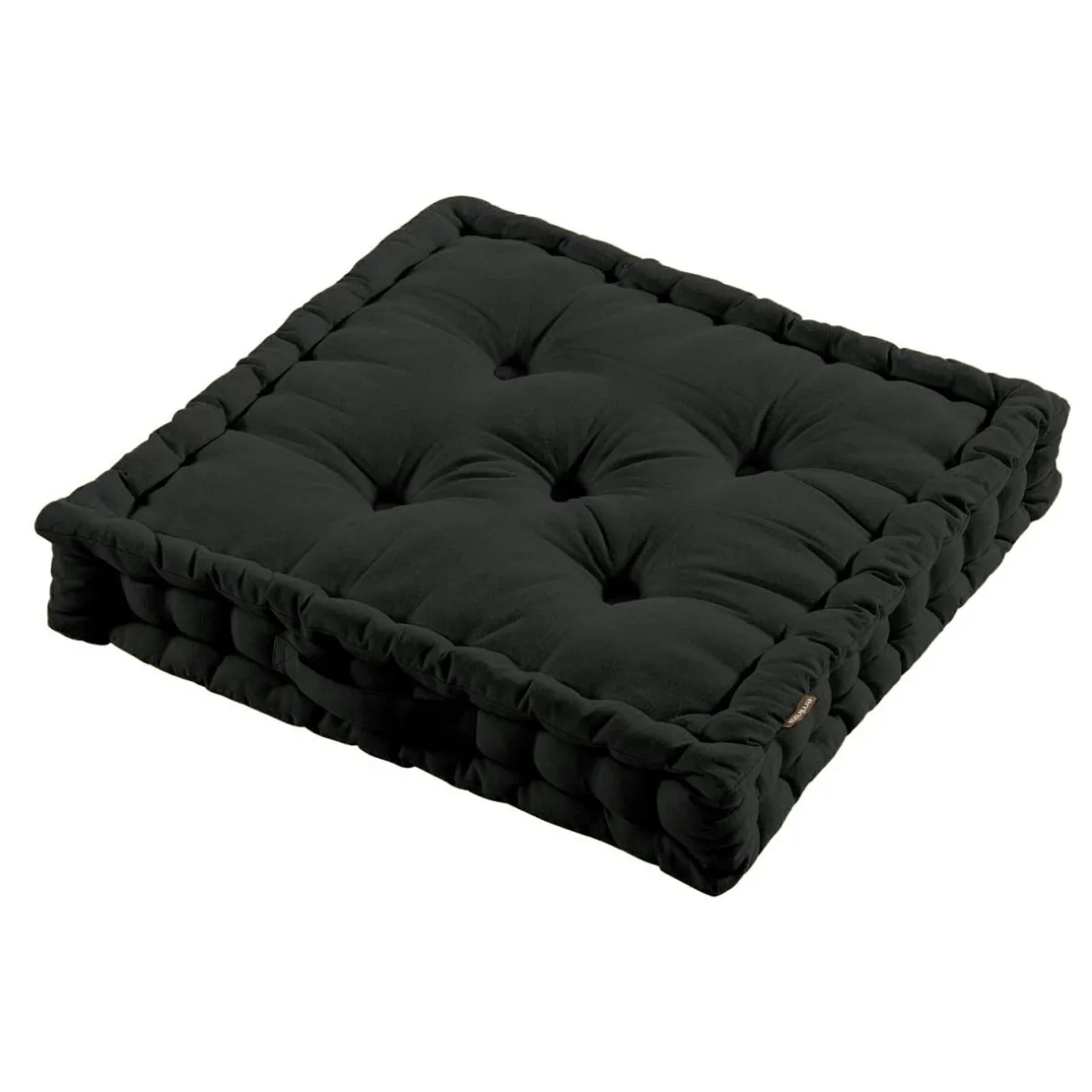 EMINZA Coussin de sol coton (60 x 60 cm) Pixel Noir Discount