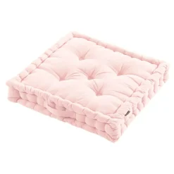 EMINZA Coussin de sol coton (60 x 60 cm) Pixel Rose poudré Discount