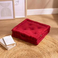 EMINZA Coussin de sol coton (40 x 40 cm) Pixel Rouge Sale