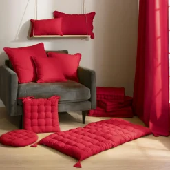 EMINZA Coussin de sol coton (40 x 40 cm) Pixel Rouge Sale