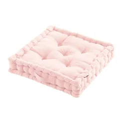 EMINZA Coussin de sol coton (50 x 50 cm) Pixel Rose poudré Outlet