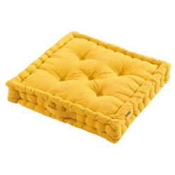 EMINZA Coussin de sol coton (60 x 60 cm) Pixel Jaune moutarde Outlet