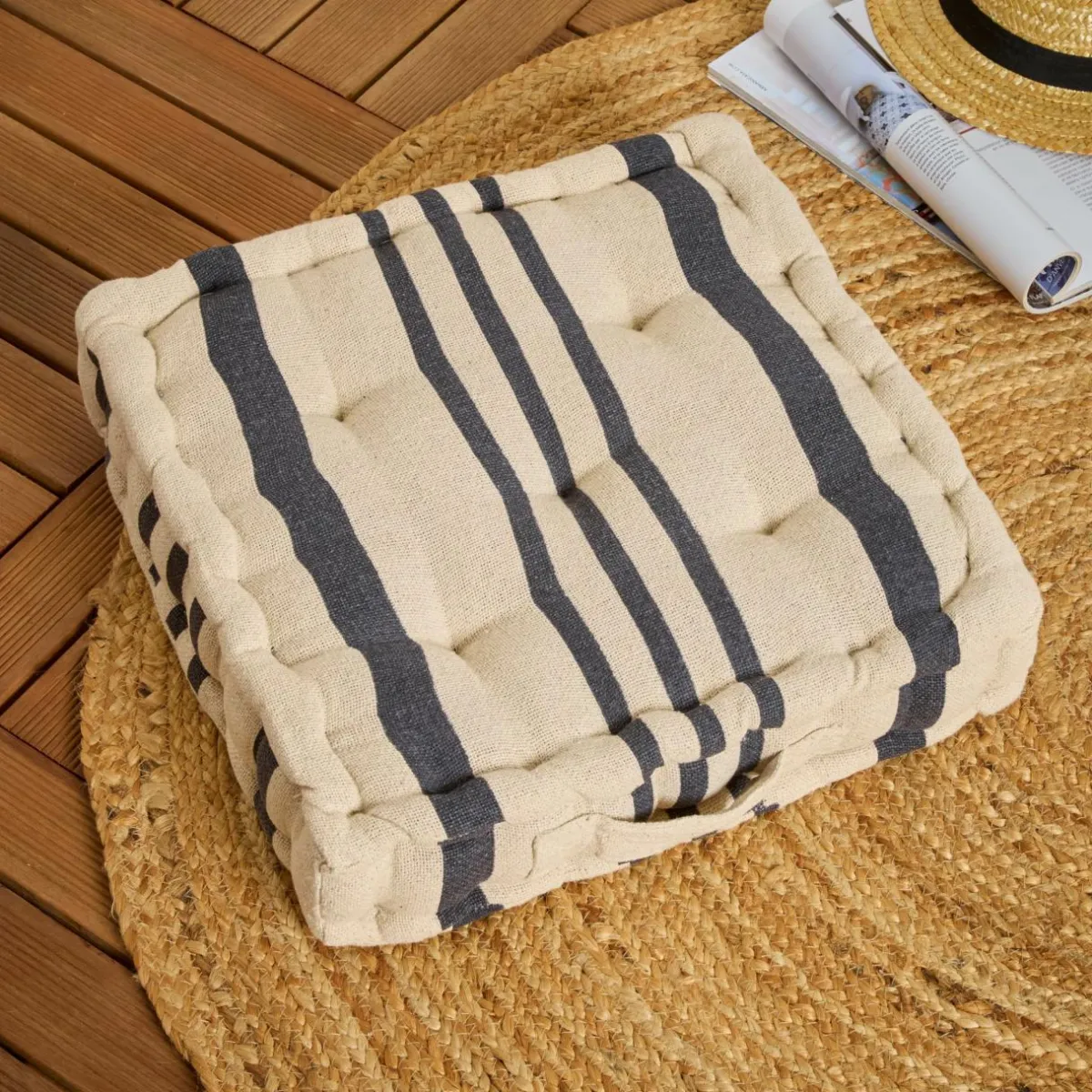 EMINZA Coussin de sol extérieur (45 x H10 cm) Nautira Gris ardoise Online