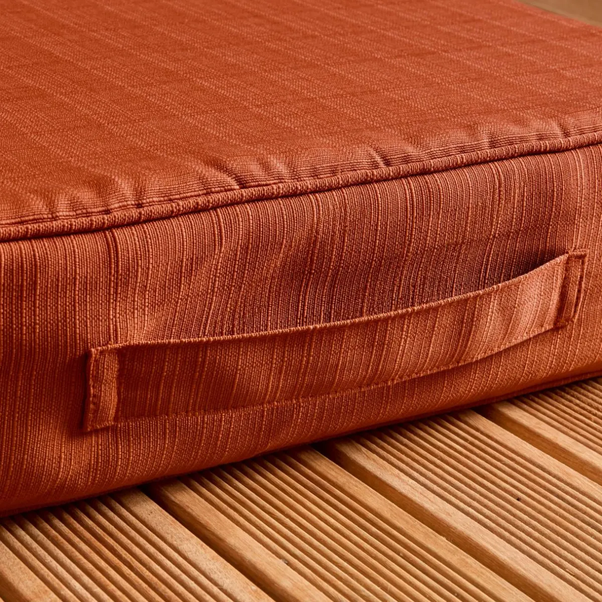 EMINZA Coussin de sol extérieur déhoussable (45 x 45 cm) Sunset Terracotta New