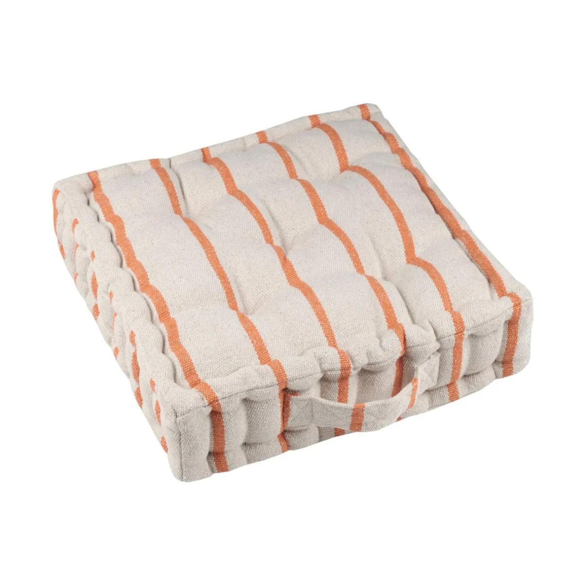 EMINZA Coussin de sol extérieur toile de coton (45 x 45 cm) Ocealys Corail Orange Hot