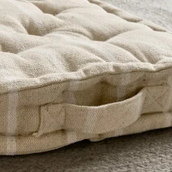 EMINZA Coussin de sol extérieur toile de coton (45 x 45 cm) Ocealys Blanc Clearance