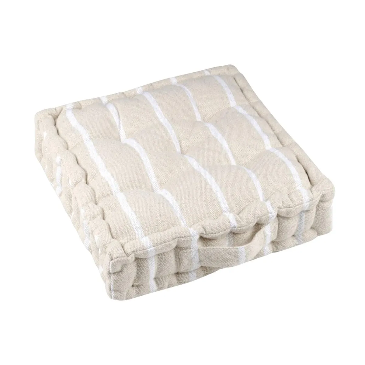 EMINZA Coussin de sol extérieur toile de coton (45 x 45 cm) Ocealys Blanc Clearance
