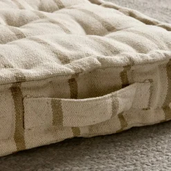 EMINZA Coussin de sol extérieur toile de coton (45 x 45 cm) Ocealys Beige Online