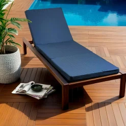 EMINZA Coussin de transat déhoussable (190 x 60 cm) Sunset Bleu nuit Sale