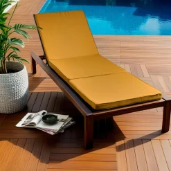 EMINZA Coussin de transat déhoussable (190 x 60 cm) Sunset Jaune moutarde Sale