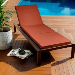 EMINZA Coussin de transat déhoussable (190 x 60 cm) Sunset Terracotta