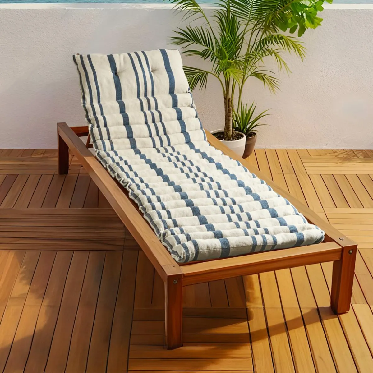 EMINZA Coussin de transat enroulable (180 x 60 cm) Nautira Bleu marine Sale