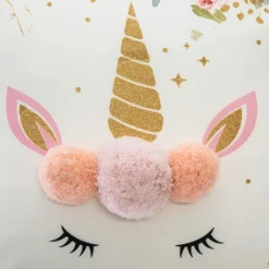 ATMOSPHERA Coussin enfant carré (40 x 40 cm) Licorne Pompons Multicolore Online