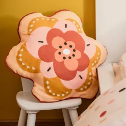 l'Effet Papillon Coussin enfant rond coton (47 x 45 cm) Barbotine Multicolore Clearance