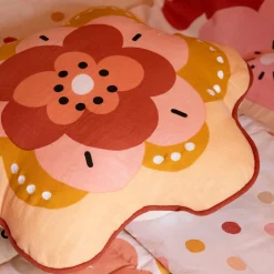 l'Effet Papillon Coussin enfant rond coton (47 x 45 cm) Barbotine Multicolore Clearance