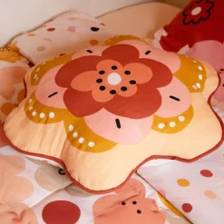 l'Effet Papillon Coussin enfant rond coton (47 x 45 cm) Barbotine Multicolore Clearance