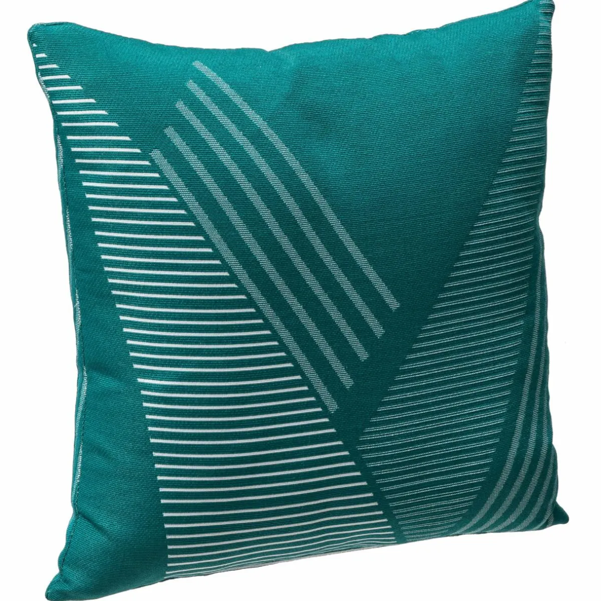 HESPERIDE Coussin extérieur carré (40 x 40 cm) Jacquard Bleu canard Discount