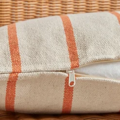 EMINZA Coussin extérieur carré toile de coton (50 x 50 cm) Ocealys Corail Orange Online