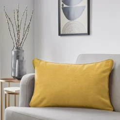 EMINZA Coussin rectangulaire (40 x 60 cm) Minuit Jaune ocre Best