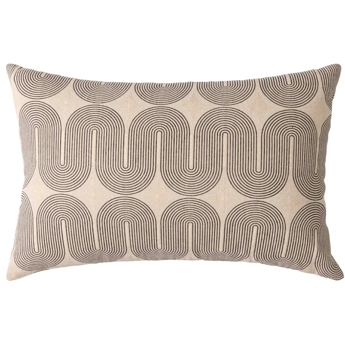 douceur d'intu017drieur Coussin rectangulaire coton (40 x 60 cm) Ondine Noir Hot