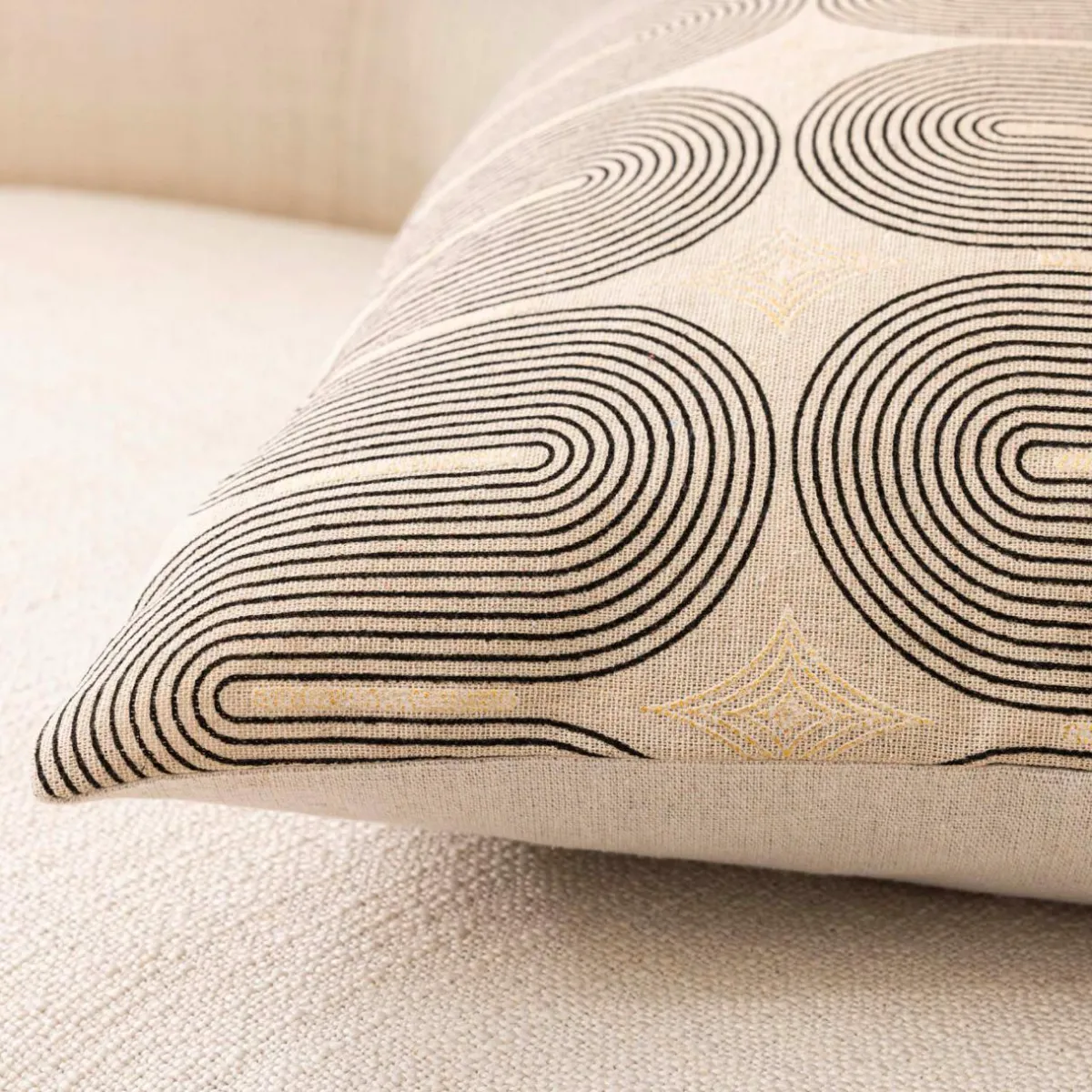 douceur d'intu017drieur Coussin rectangulaire coton (40 x 60 cm) Ondine Noir Hot
