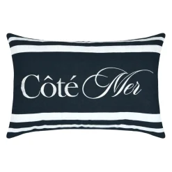 STOF Coussin Rectangulaire coton (40 x 60 cm) Bordemer Bleu marine New