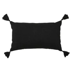 EMINZA Coussin rectangulaire coton et jute (30 x 50 cm) Nama Noir Clearance