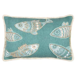 STOF Coussin rectangulaire coton (35 x 50 cm) Barbade Vert céladon Discount
