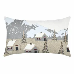 LOVELY CASA Coussin rectangulaire coton (30 x 50 cm) Cornouailles Gris Discount
