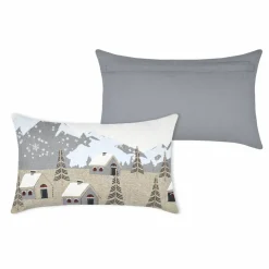LOVELY CASA Coussin rectangulaire coton (30 x 50 cm) Cornouailles Gris Discount