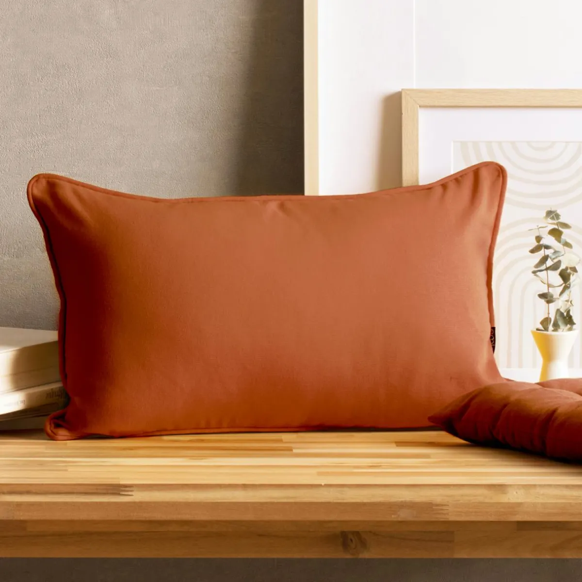 EMINZA Coussin rectangulaire coton (30 x 50 cm) Pixel Terracotta Online