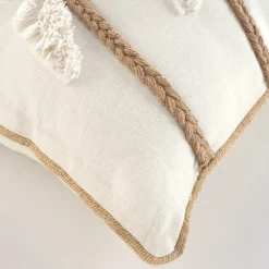 douceur d'intu017drieur Coussin rectangulaire coton (30 x 50 cm) Sahara Ecru New